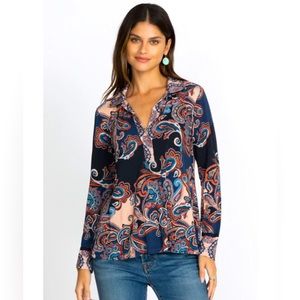 Johnny Was Fall Paisley Polo